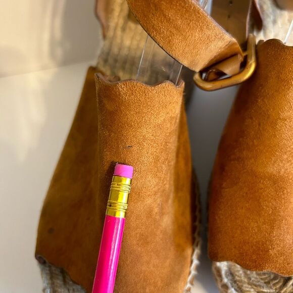 Chloe | Lauren Espadrille Wedge Sandal Brown Suede Size 9 Made In Spain - Picture 5 of 14